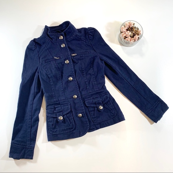 blue military jacket womens